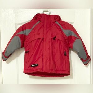 London Fog Toddler Boys Red Winter Coat Zippered Hood 4T